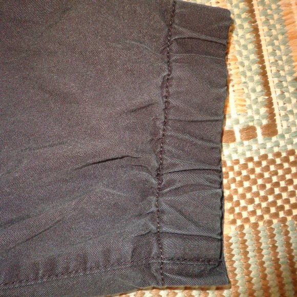 GAP Drawcord Waist Cropped Pants S Black Elastic Waist/Cuffs Pockets - Picture 9 of 14